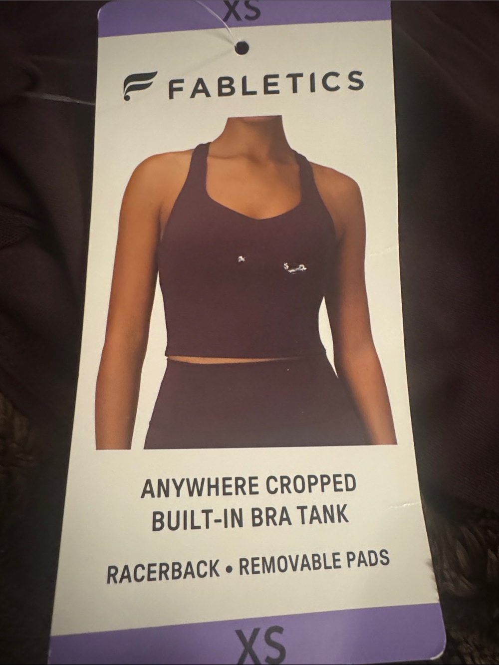 Fabletics Anywhere Cropped Built-In Bra Tank - Deep Plum